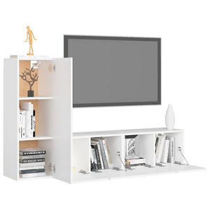 vidaXL 3-Piece TV Cabinet Set White Engineered Wood