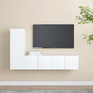 vidaXL 3-Piece TV Cabinet Set White Engineered Wood