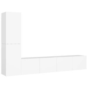 vidaXL 4-Piece TV Cabinet Set White Engineered Wood