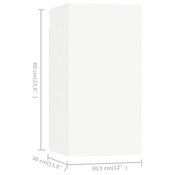 vidaXL 4-Piece TV Cabinet Set White Engineered Wood