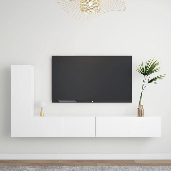vidaXL 3-Piece TV Cabinet Set White Engineered Wood