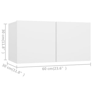 vidaXL 4-Piece TV Cabinet Set White Engineered Wood