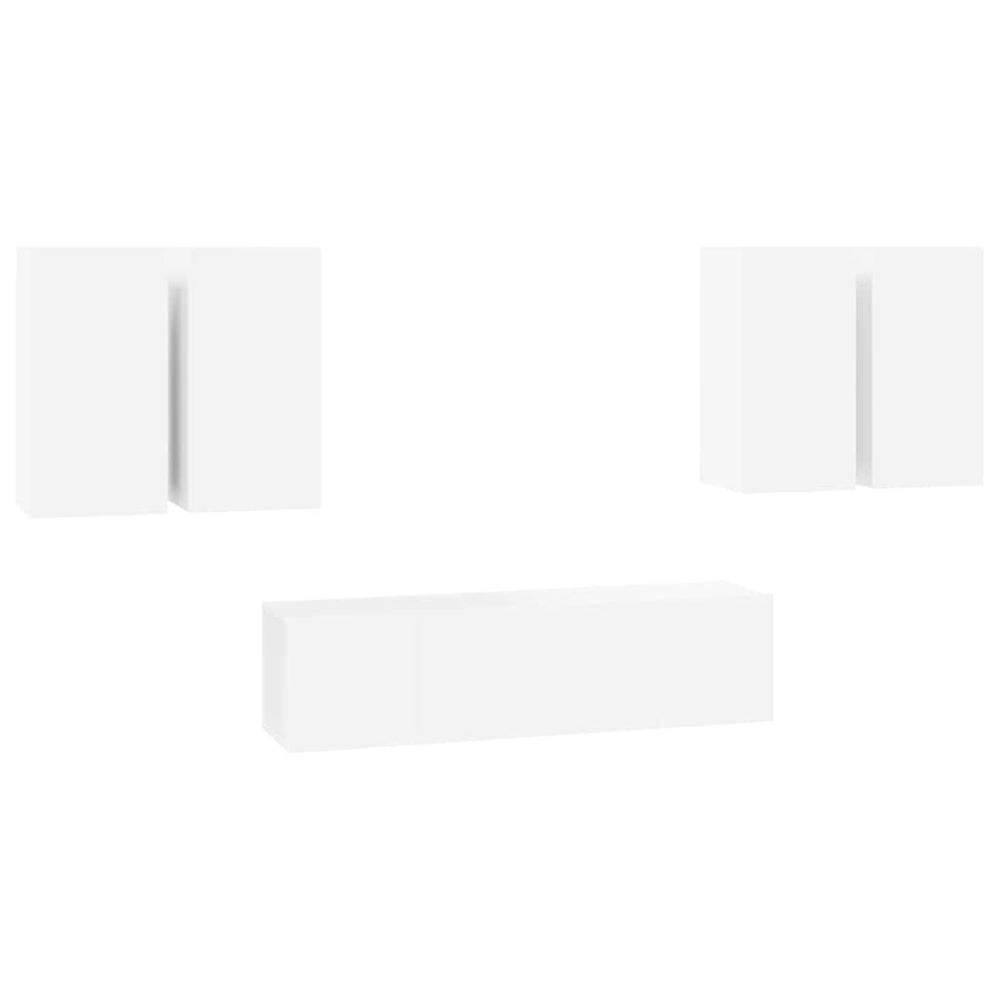 vidaXL 6-Piece TV Cabinet Set White Engineered Wood