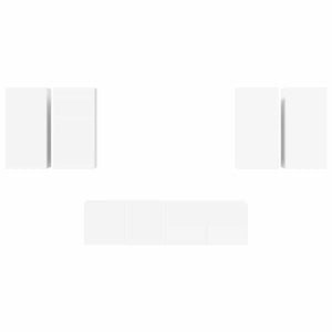 vidaXL 6-Piece TV Cabinet Set White Engineered Wood