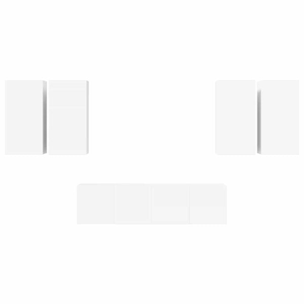 vidaXL 6-Piece TV Cabinet Set White Engineered Wood