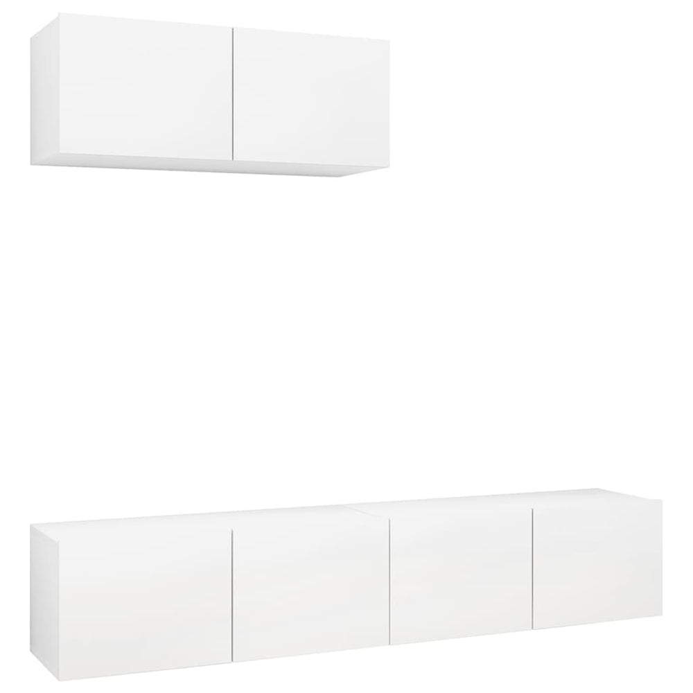 vidaXL TV Cabinets 3 pcs. White Engineered Wood