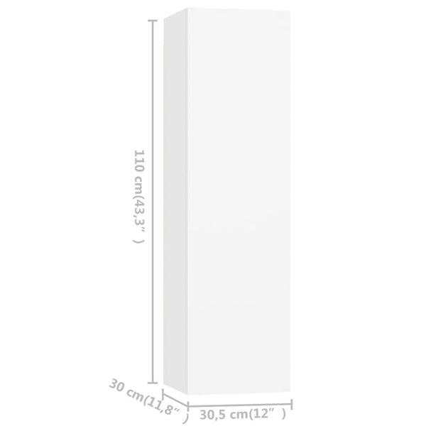 vidaXL 7-Piece TV Cabinet Set White Engineered Wood