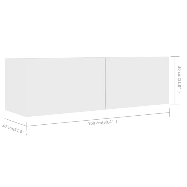 vidaXL 7-Piece TV Cabinet Set White Engineered Wood