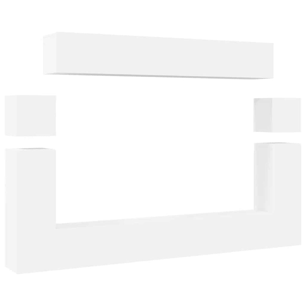 vidaXL 8-Piece TV Cabinet Set White Engineered Wood