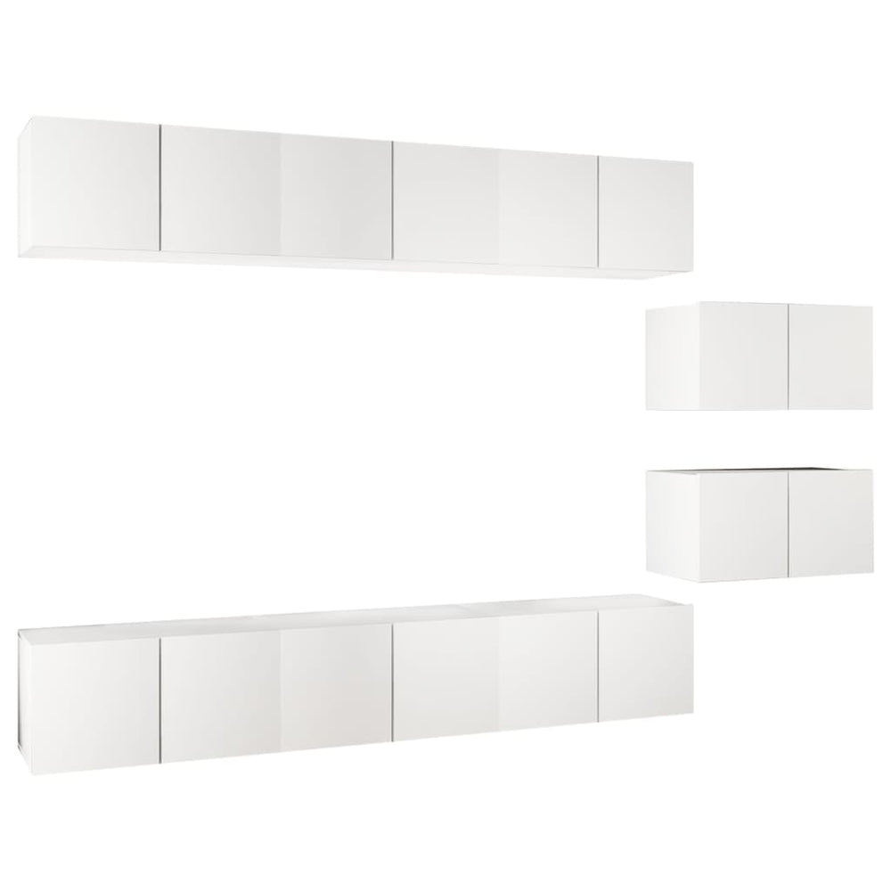 vidaXL TV Cabinets 8 pcs. White Engineered Wood