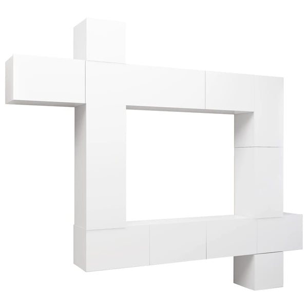 vidaXL 9-piece TV Cabinet Set White Engineered Wood