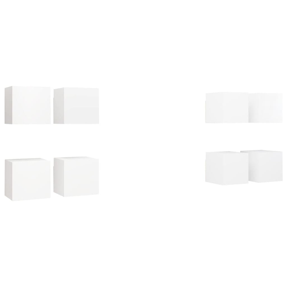 vidaXL TV Wall Cabinets 8 pcs White 30.5x30x30 cm