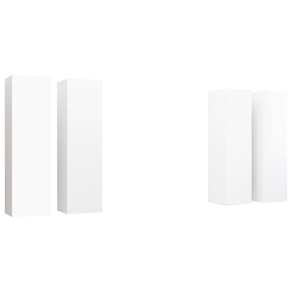 vidaXL TV Cabinets 4 pcs White 30.5x30x110 cm Engineered Wood