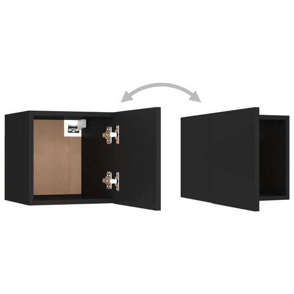 vidaXL 8-Piece TV Cabinet Set Black Engineered Wood