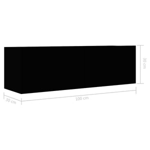 vidaXL 3-Piece TV Cabinet Set Black Engineered Wood