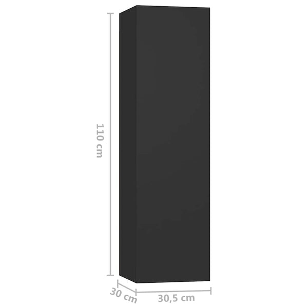 vidaXL 3-Piece TV Cabinet Set Black Engineered Wood
