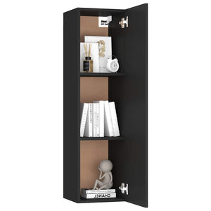 vidaXL 4-Piece TV Cabinet Set Black Engineered Wood