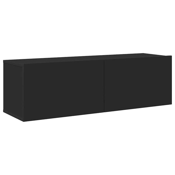 vidaXL 4-Piece TV Cabinet Set Black Engineered Wood
