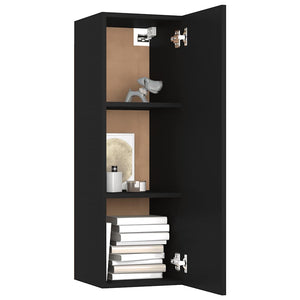vidaXL 8-Piece TV Cabinet Set Black Engineered Wood