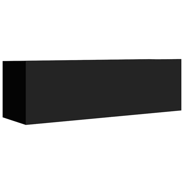 vidaXL 8-Piece TV Cabinet Set Black Engineered Wood