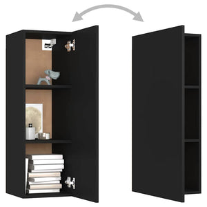 vidaXL 8-Piece TV Cabinet Set Black Engineered Wood