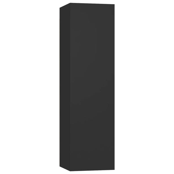 vidaXL 4-Piece TV Cabinet Set Black Engineered Wood