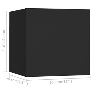 vidaXL 7-Piece TV Cabinet Set Black Engineered Wood