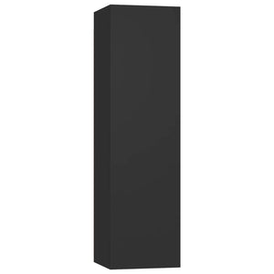 vidaXL 4-Piece TV Cabinet Set Black Engineered Wood
