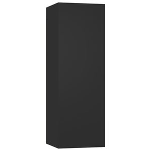 vidaXL 4-Piece TV Cabinet Set Black Engineered Wood