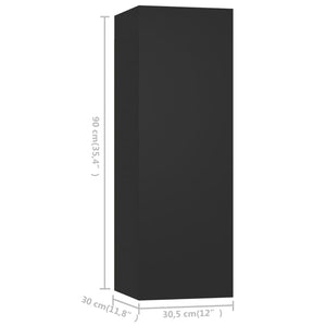 vidaXL 4-Piece TV Cabinet Set Black Engineered Wood