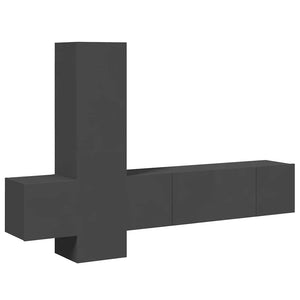 vidaXL 5-Piece TV Cabinet Set Grey Engineered Wood