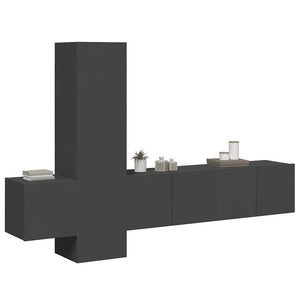vidaXL 5-Piece TV Cabinet Set Grey Engineered Wood