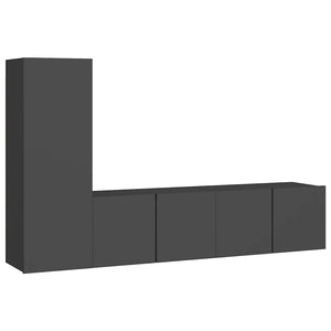 vidaXL 3-Piece TV Cabinet Set Grey Engineered Wood