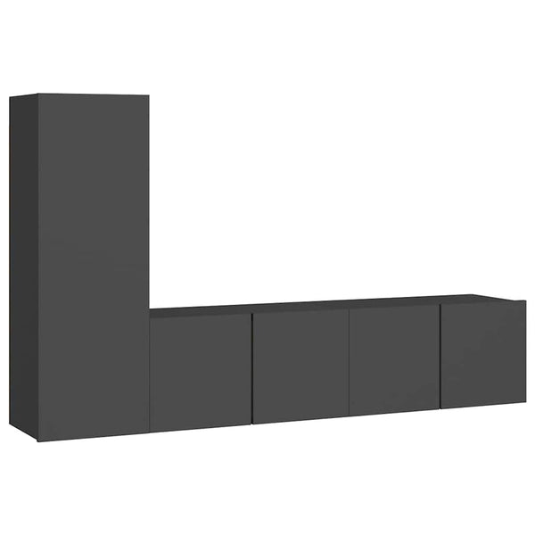 vidaXL 3-Piece TV Cabinet Set Grey Engineered Wood
