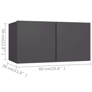 vidaXL 3-Piece TV Cabinet Set Grey Engineered Wood
