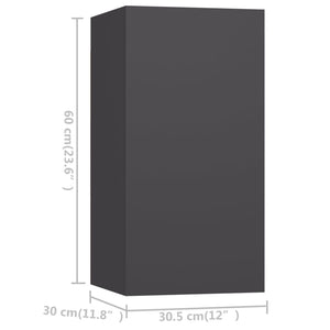 vidaXL 4-Piece TV Cabinet Set Grey Engineered Wood