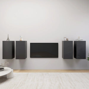 vidaXL TV Cabinets 4 pcs. Gray 30.5x30x60 cm Engineered Wood