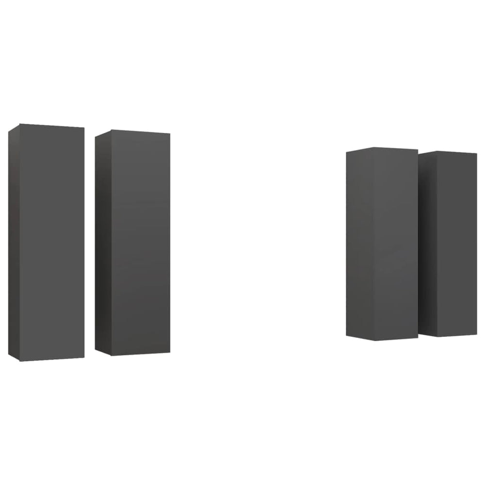 vidaXL TV Cabinets 4 pcs. Gray 30.5x30x110 cm Engineered Wood