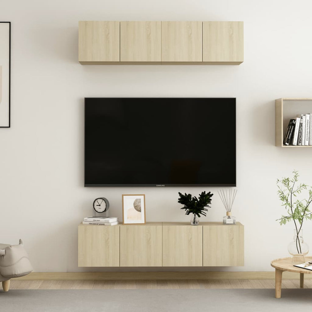vidaXL TV Cabinets 4 pcs. Sonoma Oak 60x30x30 cm Engineered Wood
