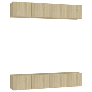 vidaXL TV Cabinets 4 pcs Sonoma Oak 80x30x30 cm Engineered Wood