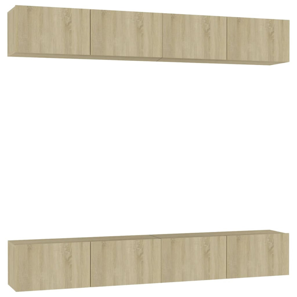 vidaXL TV Cabinets 4 pcs. Sonoma Oak 100x30x30 cm Engineered Wood