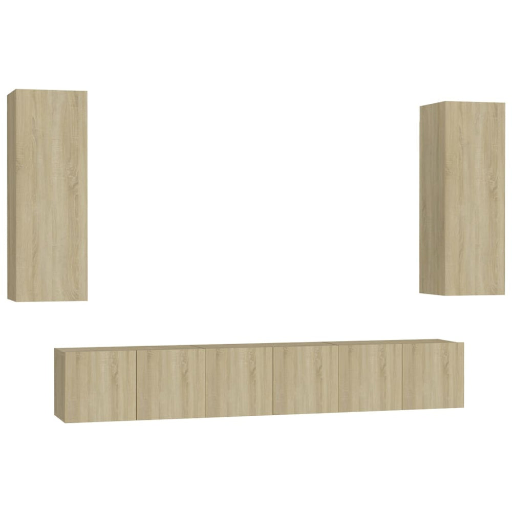 vidaXL 5-piece TV Cabinet Set Sonoma Oak Engineered Wood