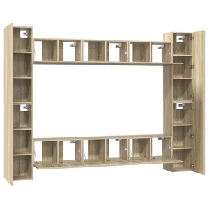 vidaXL 10-piece TV Cabinet Set Sonoma Oak Engineered Wood
