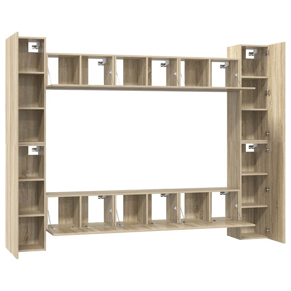 vidaXL 10-piece TV Cabinet Set Sonoma Oak Engineered Wood