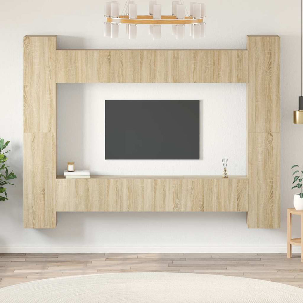 vidaXL 10-piece TV Cabinet Set Sonoma Oak Engineered Wood
