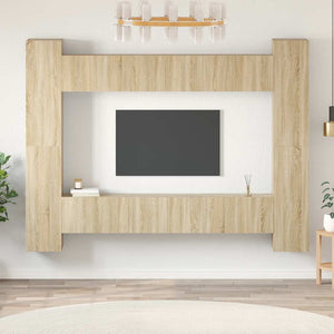 vidaXL 10-piece TV Cabinet Set Sonoma Oak Engineered Wood
