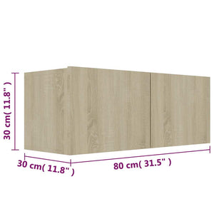 vidaXL 3-Piece TV Cabinet Set Sonoma Oak Engineered Wood
