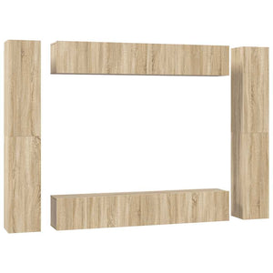 vidaXL 10-piece TV Cabinet Set Sonoma Oak Engineered Wood