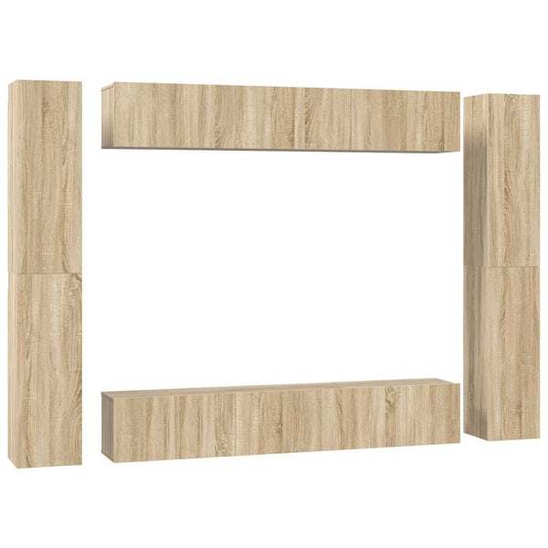 vidaXL 10-piece TV Cabinet Set Sonoma Oak Engineered Wood