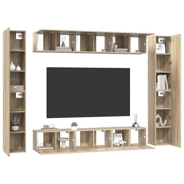 vidaXL 10-piece TV Cabinet Set Sonoma Oak Engineered Wood